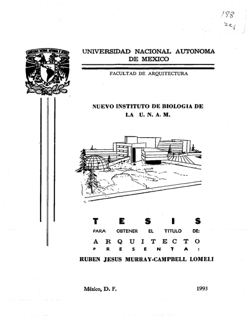 Repositorio De La Facultad De Arquitectura Nuevo Instituto De Biologia